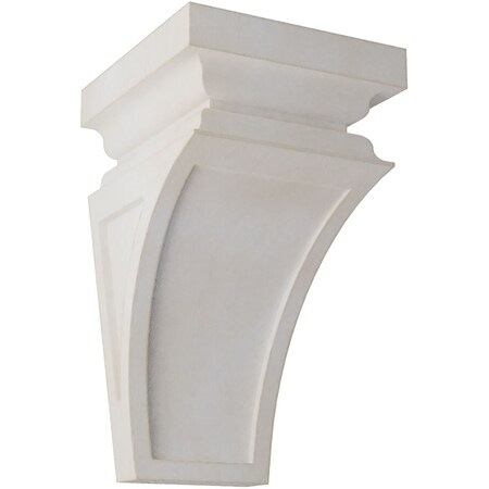 Ekena Millwork 3 1/2"W x 3 3/4"D x 6"H Mini Nevio Wood Vintage Decor Corbel, Chalk Dust White CORWD03X03X06NEWH